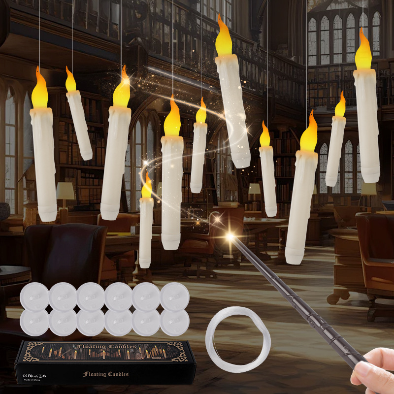 Unity Candle Set - 마법봉 리모컨으로 조작하는 흔들리는 불꽃 없는