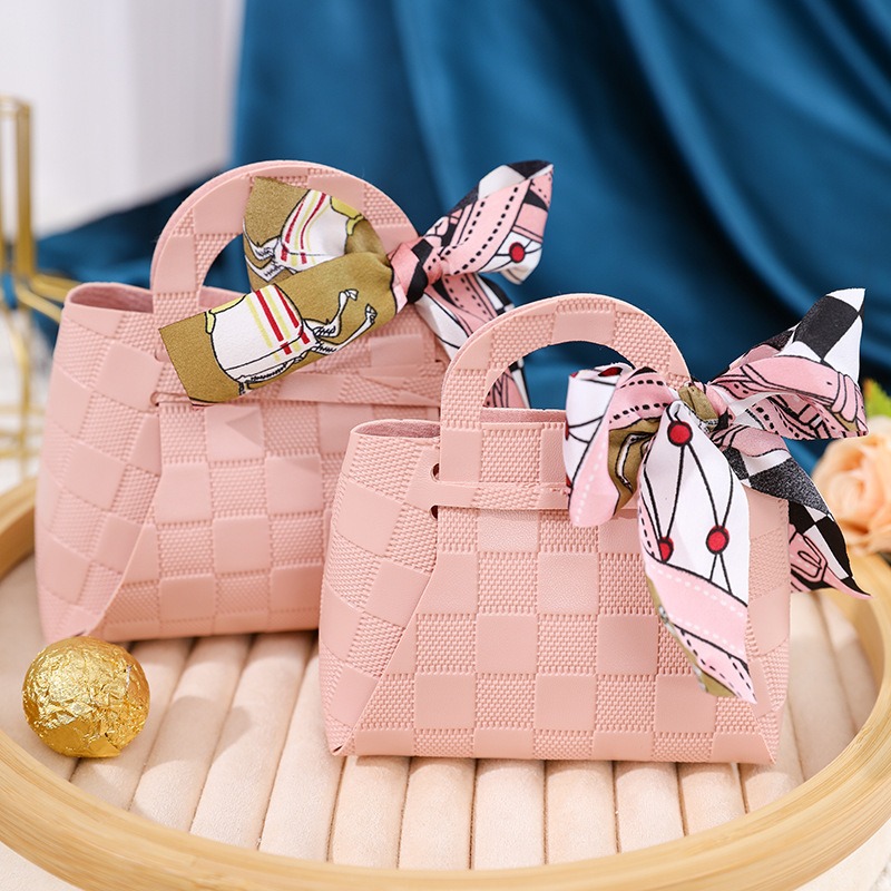 Wedding Supply List - 10개 가죽 핑크 선물 가방 웨딩