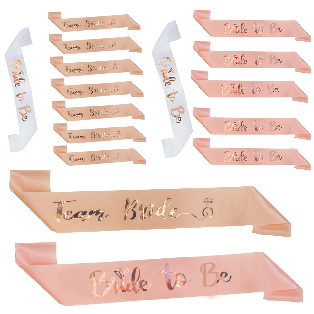 Bride Tribe Sash - 샴페인/로즈 골드 신부는 독신 파티 장식을위한