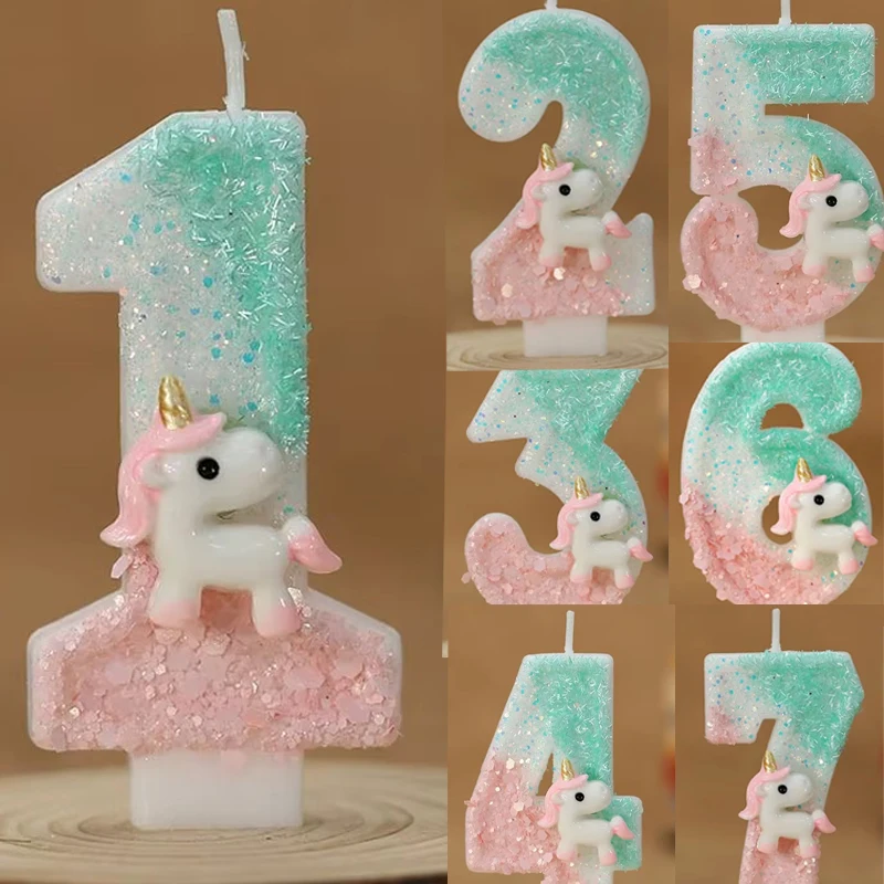 Unity Candle Set - 생일 촛불 0-9 번호 생일 파티