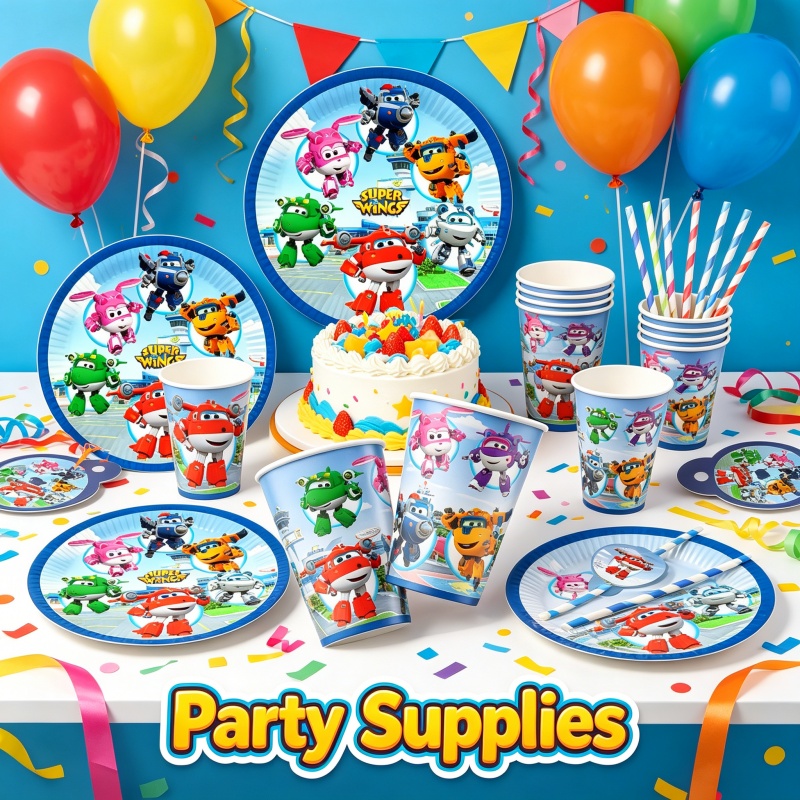 슈퍼 생일 파티 장식 날개 조합 키트 접시 컵 냅킨 빨 - Wedding Supply Kit 리뷰 및 가격