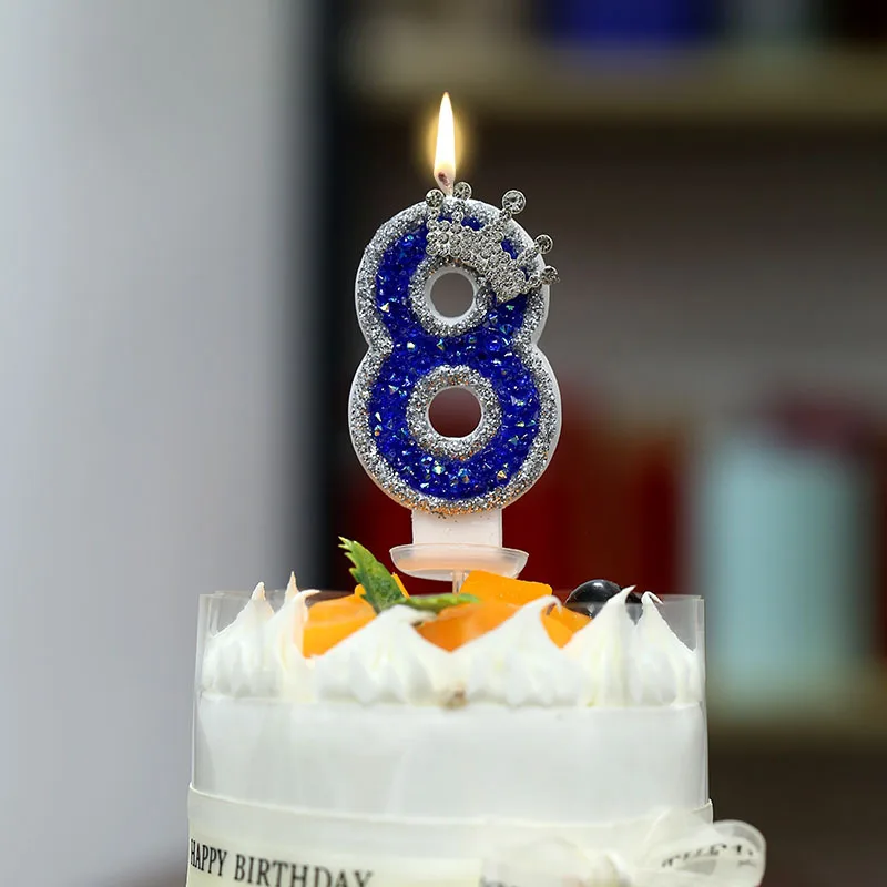 블루 크라운 생일 촛불 0-9 숫자 소녀를위한 케이크  - Unity Candle Set 리뷰 및 가격