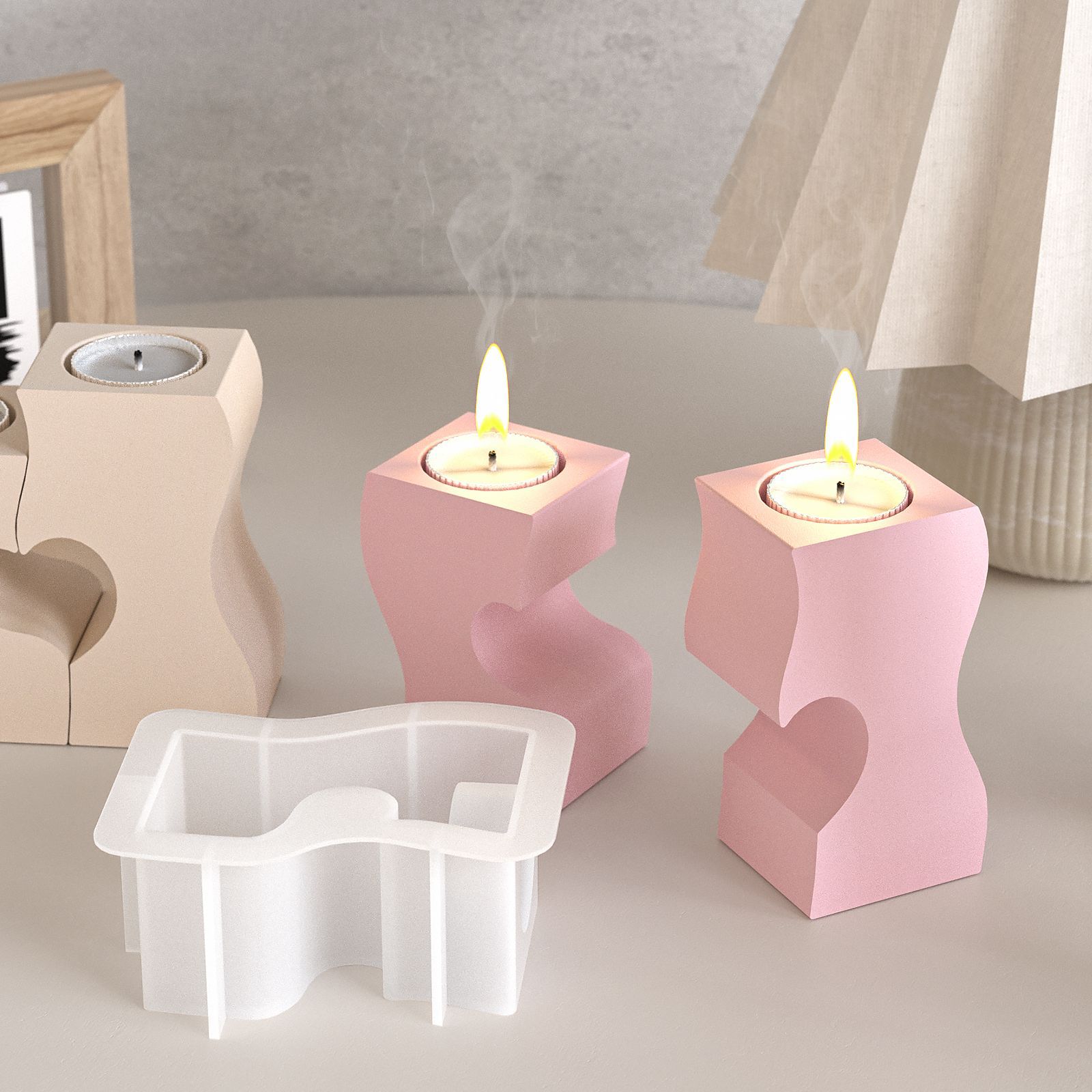 S 하트 촛대 실리콘 몰드 DIY 캔들 홀더 석고 석고 - Unity Candle Set 리뷰 및 가격