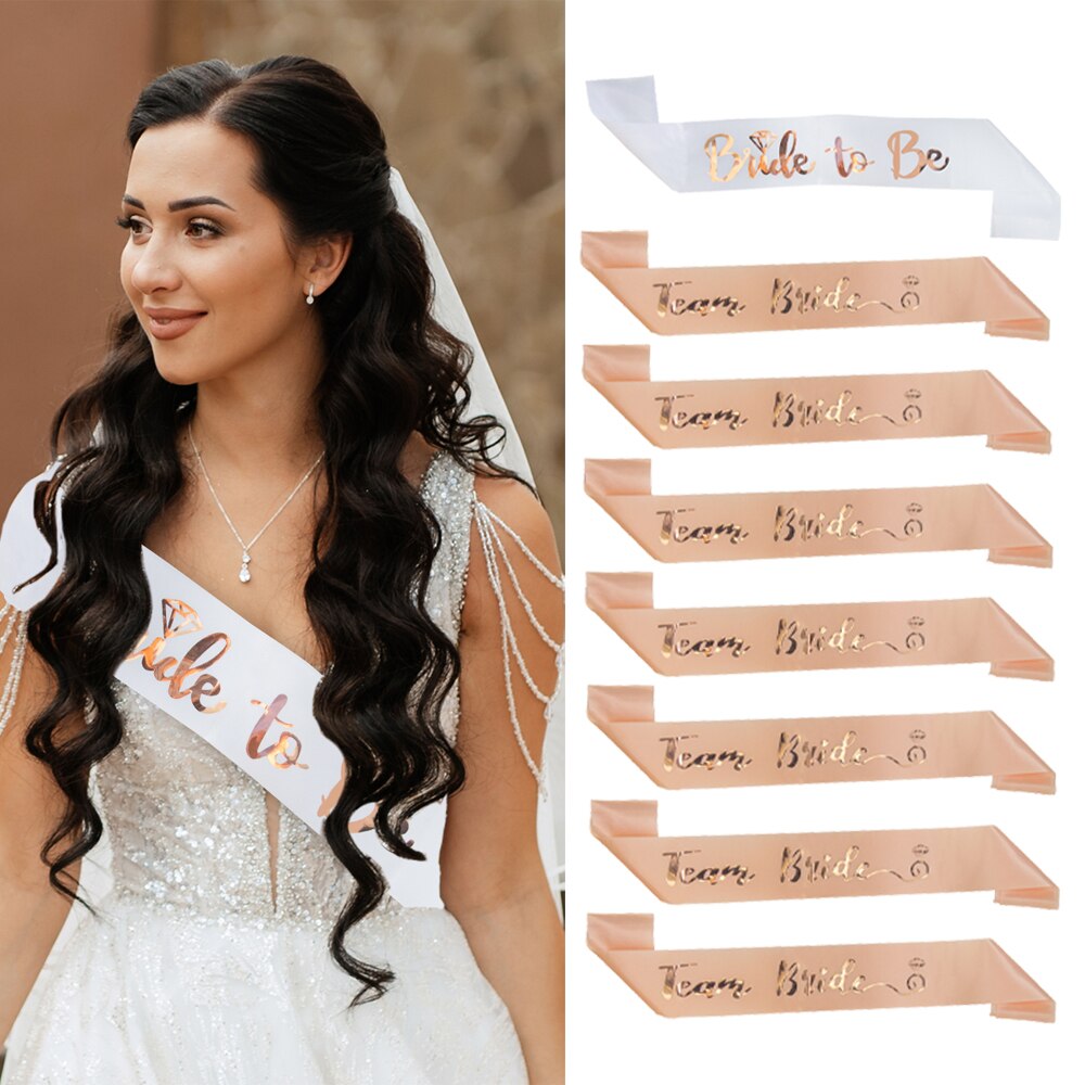 샴페인/로즈 골드 신부는 독신 파티 장식을위한 팀 신부 - Bride Tribe Sash 리뷰 및 가격