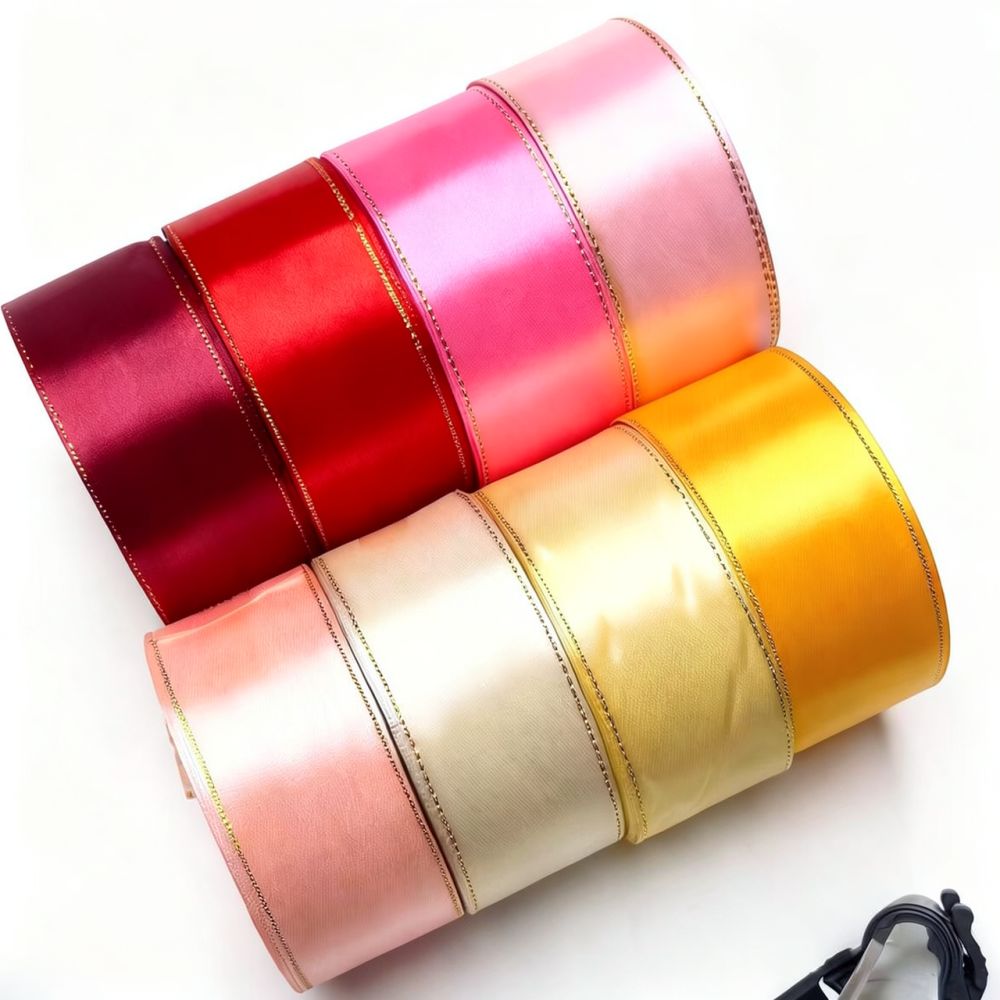 고급 금색 테두리 리본, 4cm, 전문적인 꽃 포장,  - Wedding Package Gold 리뷰 및 가격