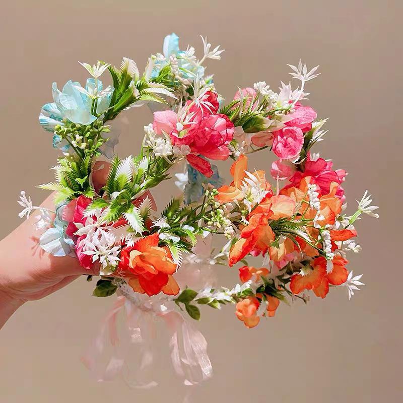 꽃 화환 머리띠 소녀 보헤미아 화환 머리 장식 달콤한  - Wedding Arch Flower 리뷰 및 가격